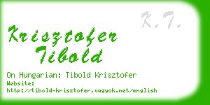 krisztofer tibold business card
